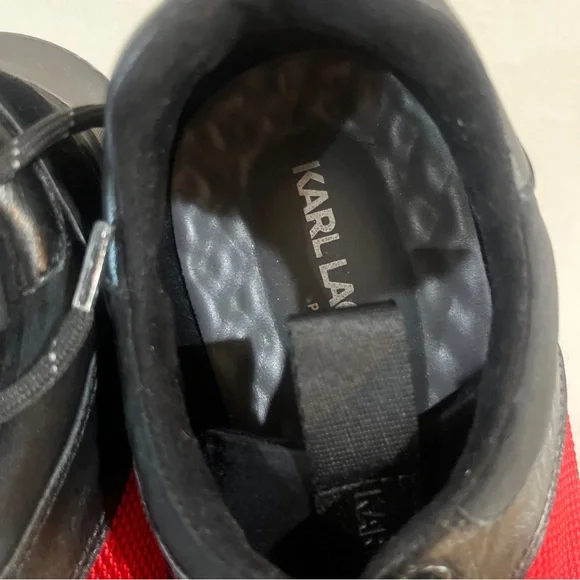 Karl Lagerfeld Paris Mesh Neoprene LF 9S8479 Size 8 , 41D Red Black Shoes Nwob - Picture 7 of 8